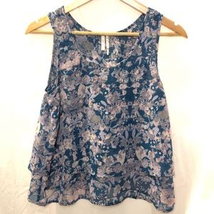 floral, two-tiered tank